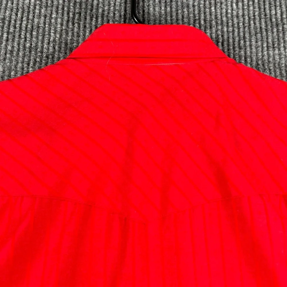 Wrangler Shirt Mens Large Tall Red Long Sleeve Pearl Snap Western Ranch Dress